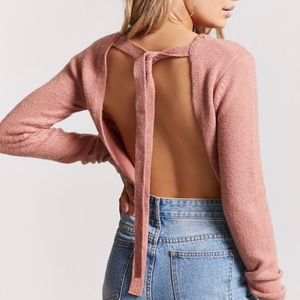 Pink open back sweater!